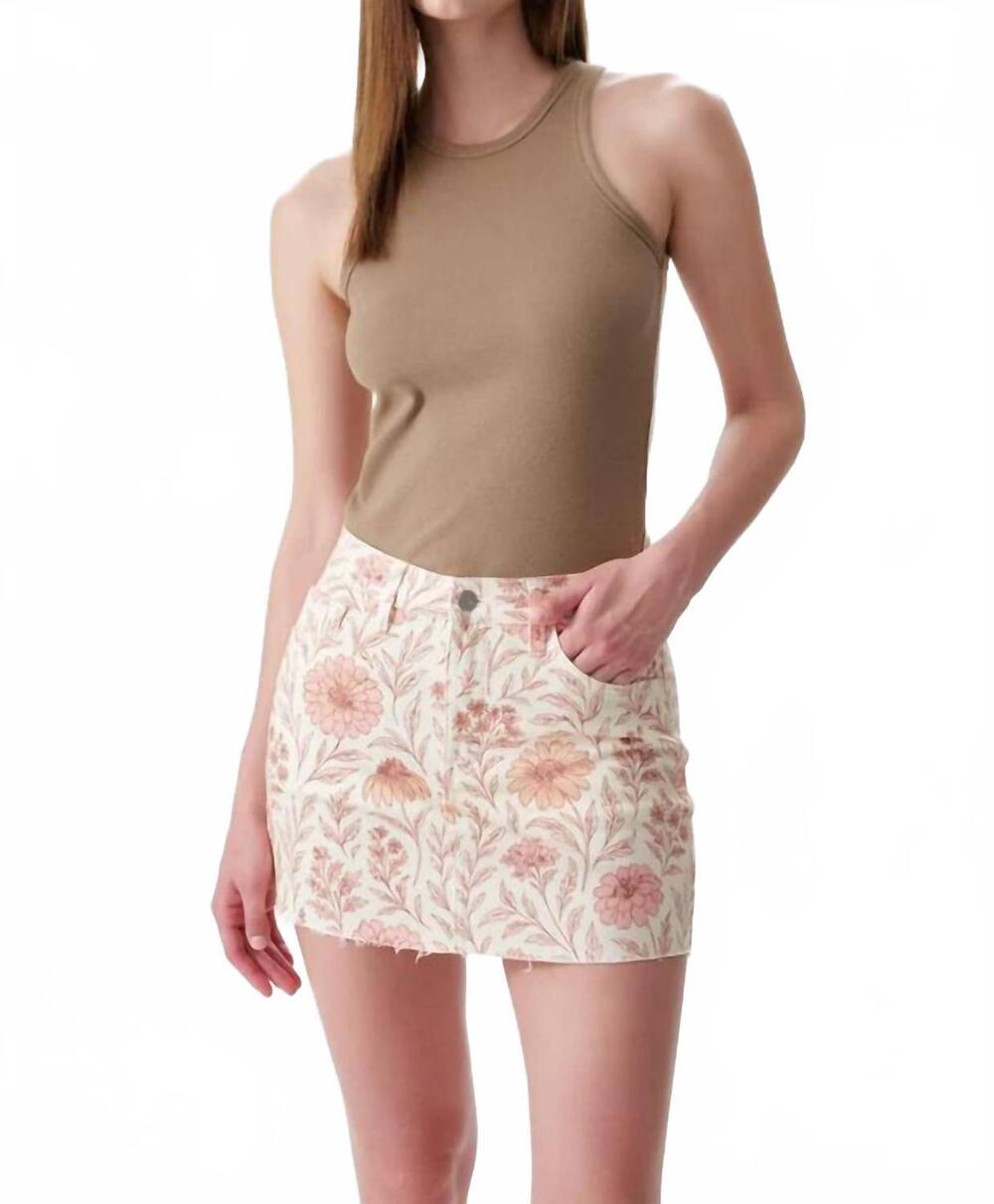 NEW BAYEAS mid rise floral mini skirt in warm summer daisy